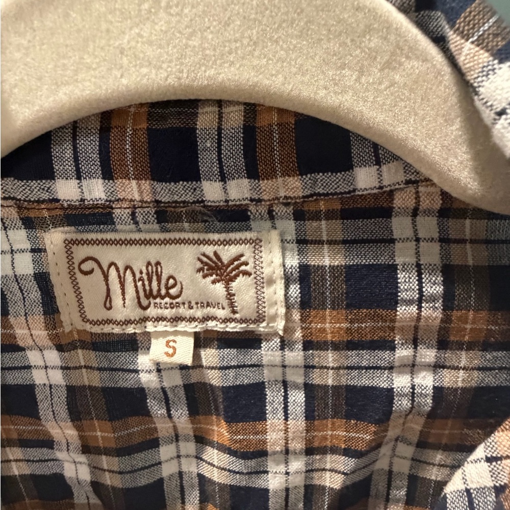 Mille Plaid Button-Down Maxi Dress in Brown & Cream - Picture 3 of 4